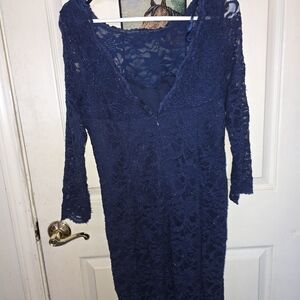 Cachet Midnight Blue Lace Dress